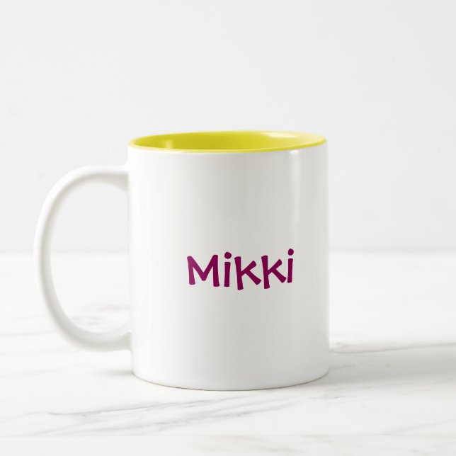 Caneca De Café Em Dois Tons Garota Drummer - Mikki (Esquerda)