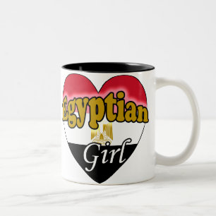 Caneca De Café Em Dois Tons Garota Egípcia