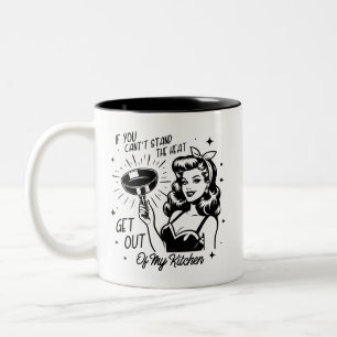 Caneca De Café Em Dois Tons Garota Glamourosa Retro dos Anos 1950 Citação Engr