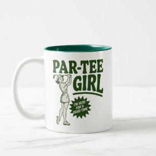 Caneca De Café Em Dois Tons Garota Golfista Camiseta Divertida Par Garota Aman