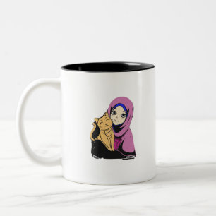 Caneca De Café Em Dois Tons Garota Hijabi