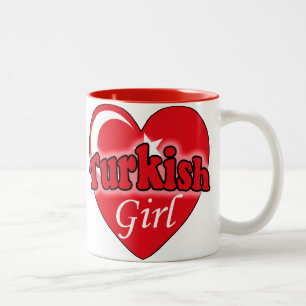 Caneca De Café Em Dois Tons Garota Turca