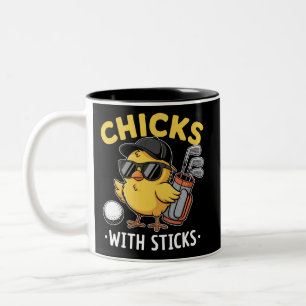 Caneca De Café Em Dois Tons Garotas com Tacos Garota Golfista Clube de Golfe G