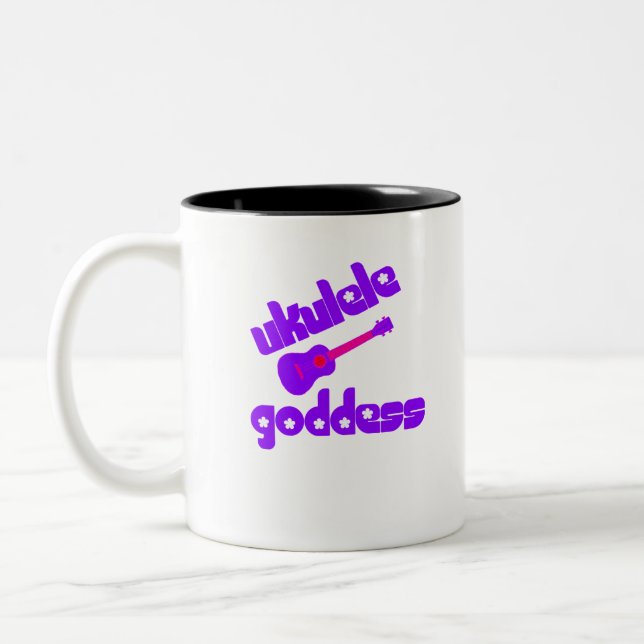 Caneca De Café Em Dois Tons Garotas Ukulele Engraçadas (Esquerda)
