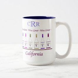 Caneca De Café Em Dois Tons Garrafa do VINHO LOVER_CALIFORNIA_MONOGRAM mug_6