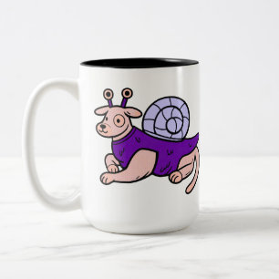 Caneca De Café Em Dois Tons Garry o Cão Desenho Animado Divertido Cão Duas cor