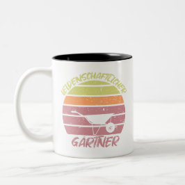 Caneca De Café Em Dois Tons Gärtner Schubkarre im Sonnenuntergang