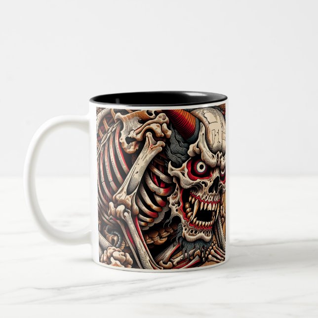 Caneca De Café Em Dois Tons Gashadokuro & Bakeneko - Mythical Beasts Edition (Esquerda)