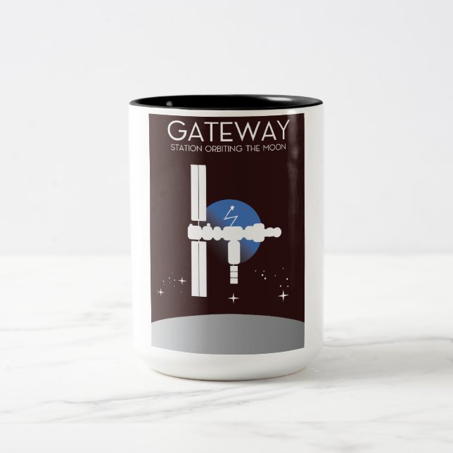 Caneca De Café Em Dois Tons Gateway - Estação orbitando a lua (Centro)