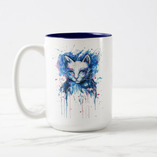 Caneca De Café Em Dois Tons Gatinha