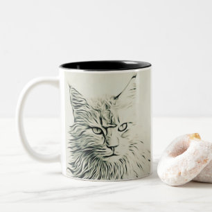 Caneca De Café Em Dois Tons Gatinho
