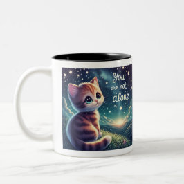 Caneca De Café Em Dois Tons Gatinho Bonito Você Não É Sozinho Em Copas De Maçã