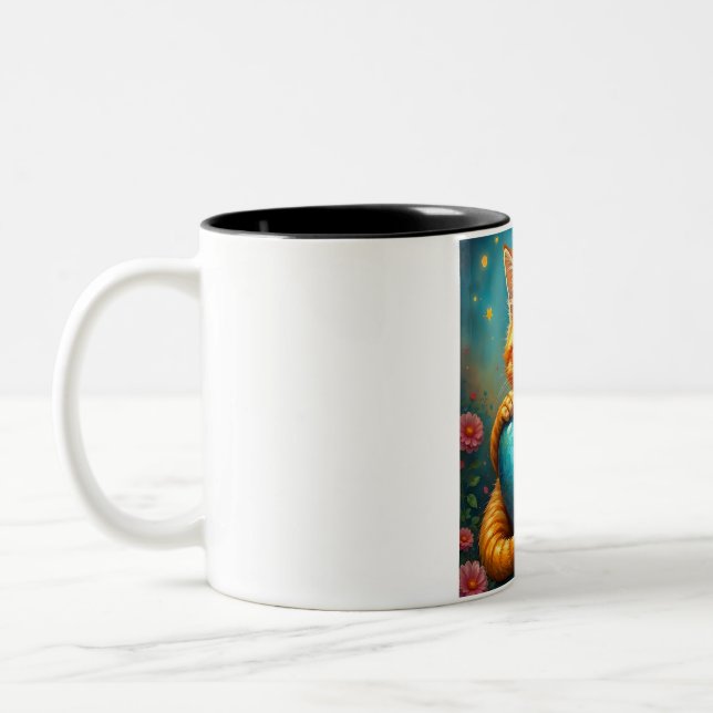 Caneca De Café Em Dois Tons Gatinho de amor (Esquerda)