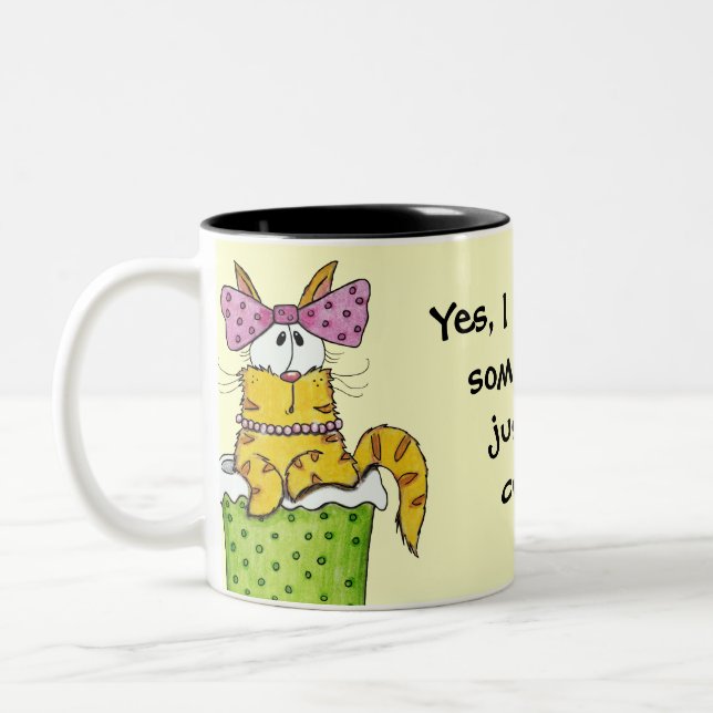 Caneca De Café Em Dois Tons Gatinho de lixo Dacil (Esquerda)