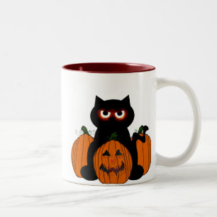 Caneca De Café Em Dois Tons Gatinho de Spoooky