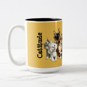 Caneca De Café Em Dois Tons Gatinho Gato Gato Gato Amarelo Coffee Mug