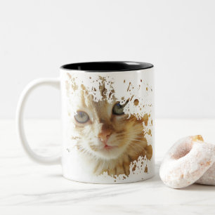 Caneca De Café Em Dois Tons Gatinho Gato   Melhor presente para os proprietár