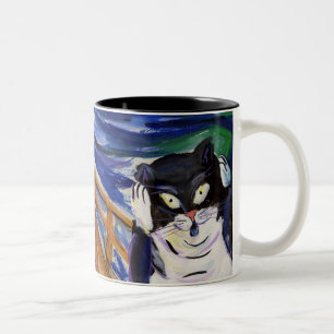 Caneca De Café Em Dois Tons Gatinho Gritar