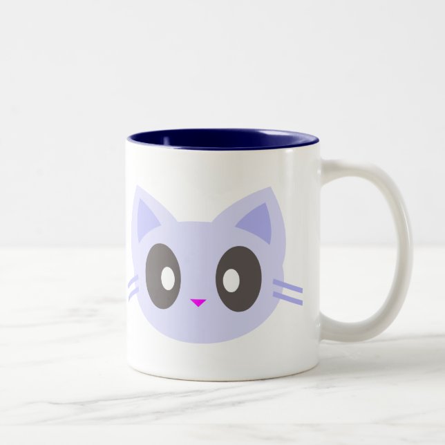 Caneca De Café Em Dois Tons gatinho kawaii (Direita)