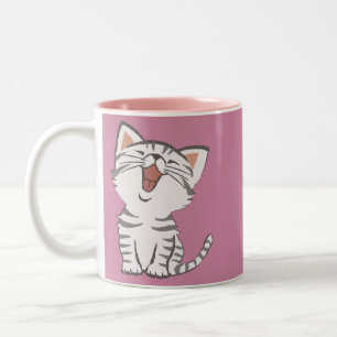Caneca De Café Em Dois Tons Gatinho macio