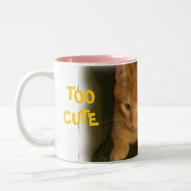 Caneca De Café Em Dois Tons Gatinho "MUITO BONITO PARA CAFÉ" (Esquerda)