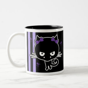 Caneca De Café Em Dois Tons Gatinho roxo