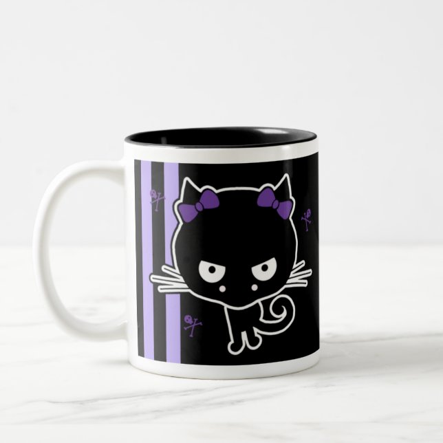 Caneca De Café Em Dois Tons Gatinho roxo (Esquerda)