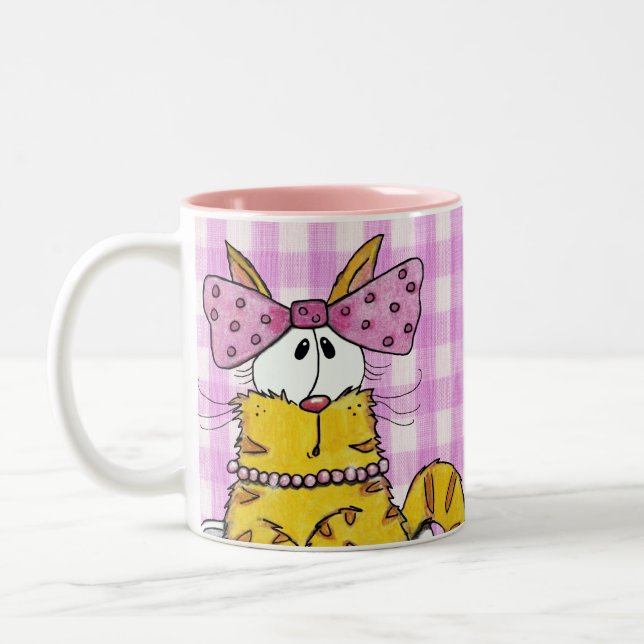 Caneca De Café Em Dois Tons Gatinho Suzette-Dacil (Esquerda)