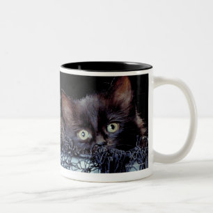 Caneca De Café Em Dois Tons Gatinhos no recipiente