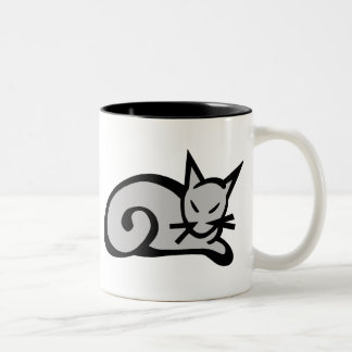 Caneca De Café Em Dois Tons Gato