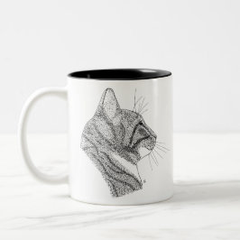 Caneca De Café Em Dois Tons gato