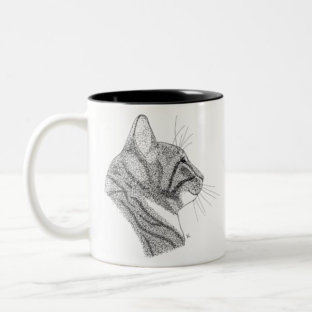 Caneca De Café Em Dois Tons gato (Esquerda)