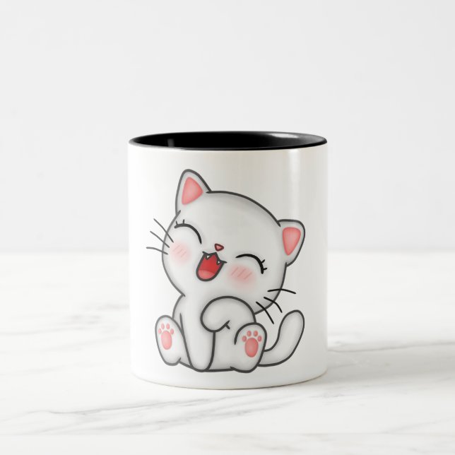 Caneca De Café Em Dois Tons Gato (Centro)