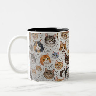 Caneca De Café Em Dois Tons Gato