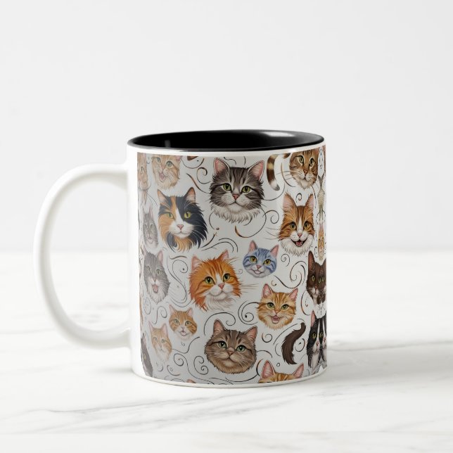 Caneca De Café Em Dois Tons Gato (Esquerda)