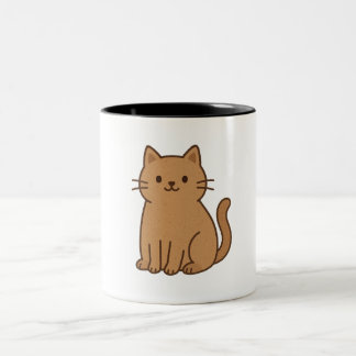 Caneca De Café Em Dois Tons Gato