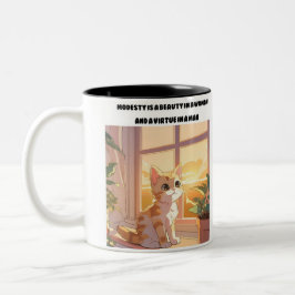 Caneca De Café Em Dois Tons Gato