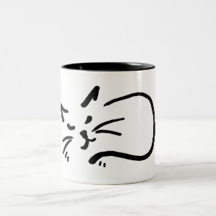 Caneca De Café Em Dois Tons Gato adormecido