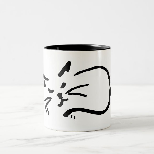 Caneca De Café Em Dois Tons Gato adormecido (Centro)