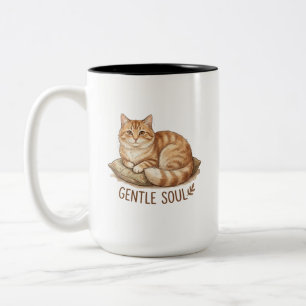 Caneca De Café Em Dois Tons gato alma gentil
