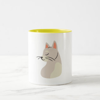 Caneca De Café Em Dois Tons Gato Animado