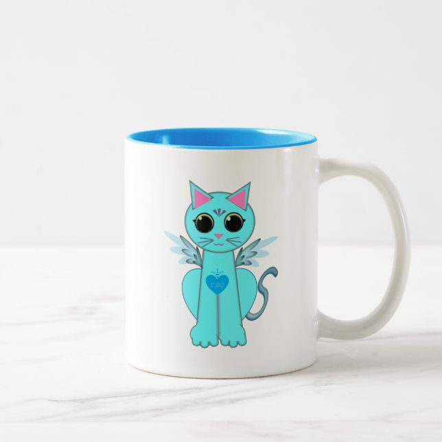 Caneca De Café Em Dois Tons Gato anjo (Direita)
