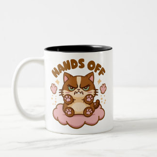 Caneca De Café Em Dois Tons Gato antissocial bonito
