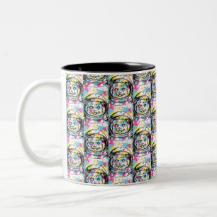 Caneca De Café Em Dois Tons Gato Astronauta