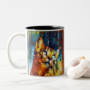 Caneca De Café Em Dois Tons Gato Bonito