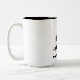 Caneca De Café Em Dois Tons Gato bonito com trombone