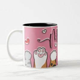 Caneca De Café Em Dois Tons Gato Bonito Mamãe Dotada Mug