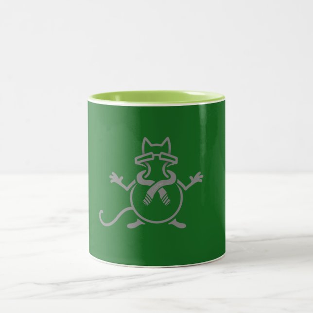 Caneca De Café Em Dois Tons Gato Comediante (Centro)