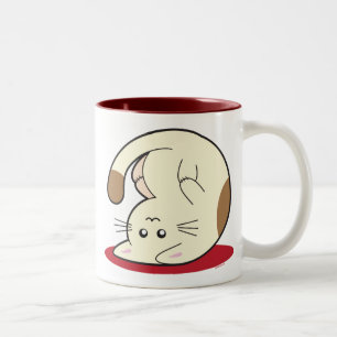 Caneca De Café Em Dois Tons Gato de cabeça para baixo