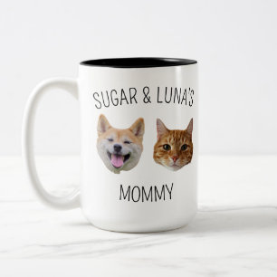 Caneca De Café Em Dois Tons Gato de Cachorro Personalizado com Cara de Mug, pr